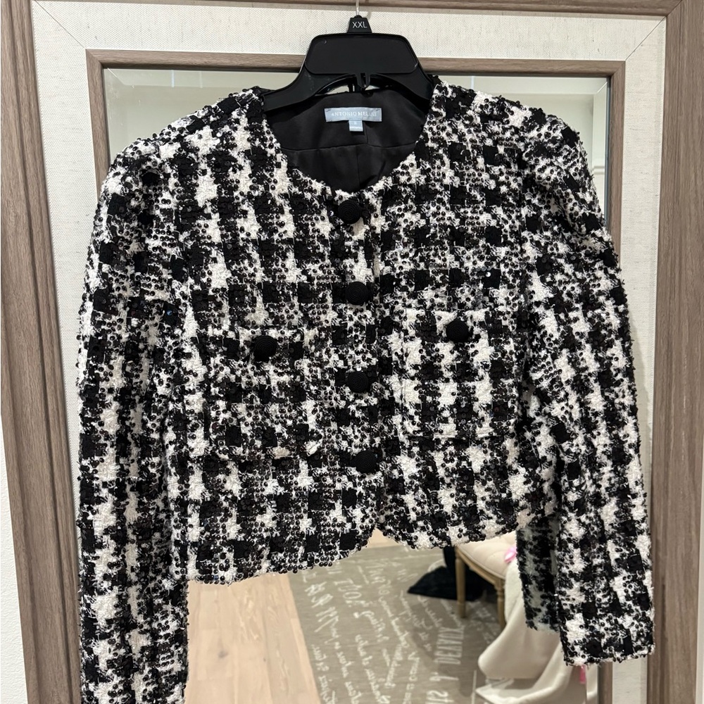 ANTONIO MELANI Sequin embellished  Tweed Blazer